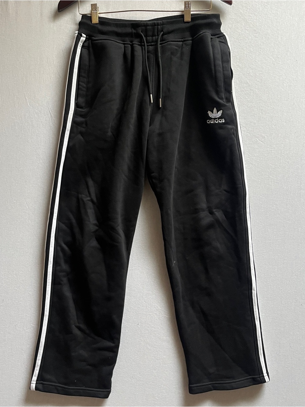Adidas Women’s Cotton Fleece Track Pants 3-Stripes Classic Athleisure Jogger L